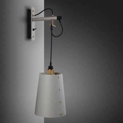 Applique murale Hooked Cross L, gris acier avec laiton