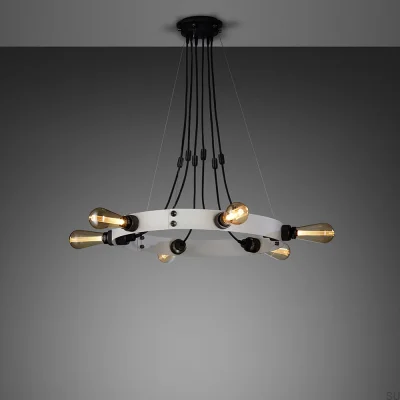 Lustre suspendu réglable Hero 3 m gris acier avec argent