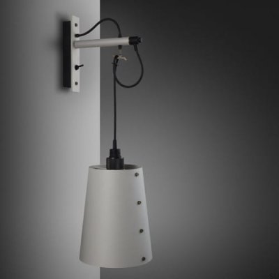 Applique murale Hooked Cross L, gris acier avec bronze brûlé