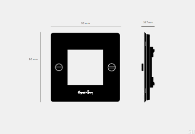 Cadre avec insert logo, plaque 1G en laiton, norme européenne