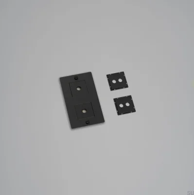 Cadre avec remplissage Plaque verticale 2G Acier Noir Norme européenne