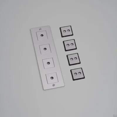 Cadre avec remplissage, plaque verticale, acier 4G argenté, norme européenne