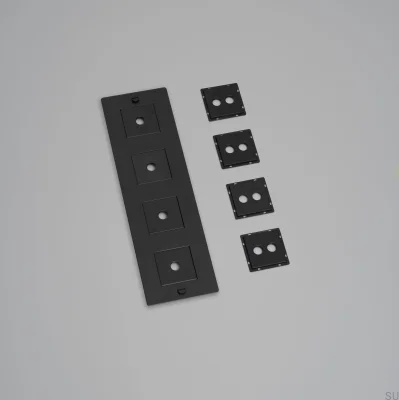 Cadre avec remplissage, plaque verticale, acier 4G noir, norme européenne