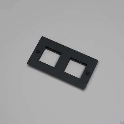 Cadre sans remplissage Plaque universelle 2G Acier Noir Norme européenne