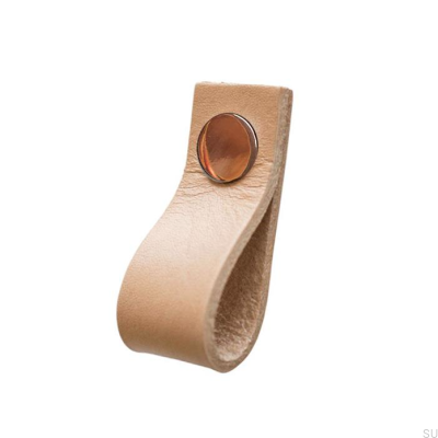 Poignée de meuble Loop Cuir et Cuivre