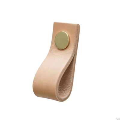 Poignée de meuble Loop Cuir doré
