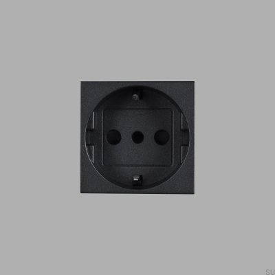Douille modulaire simple type F + L italienne 45 mm noire norme européenne