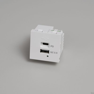 Module de charge rapide USB A+C blanc, norme européenne