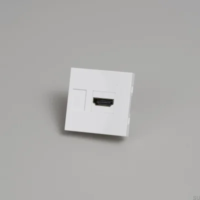 Module de connecteur HDMI 45 mm blanc, norme européenne