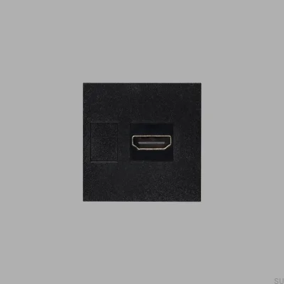 Module de connecteur HDMI 45 mm noir, norme européenne
