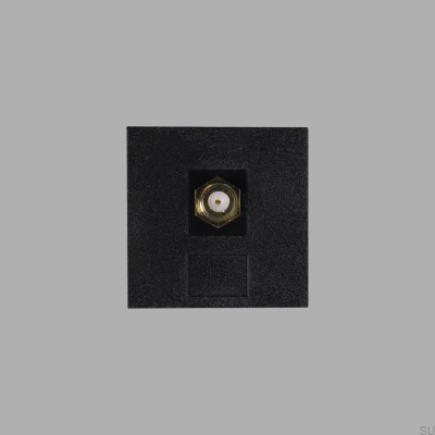 Module TV/SAT type F femelle 45 mm noir norme européenne