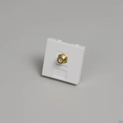 Module TV/SAT type F femelle 45 mm blanc standard européen