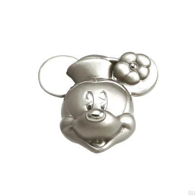Bouton de meuble Minnie Mouse Head Nickel brossé