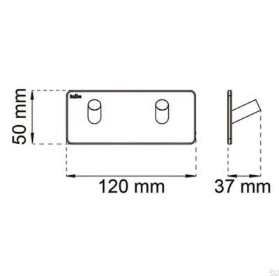 Support mural Edge 120, acier inoxydable brossé