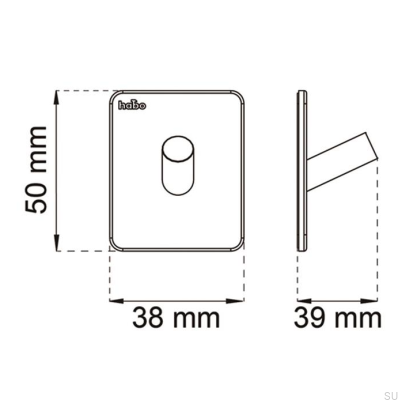 Support mural Edge 38, acier inoxydable brossé