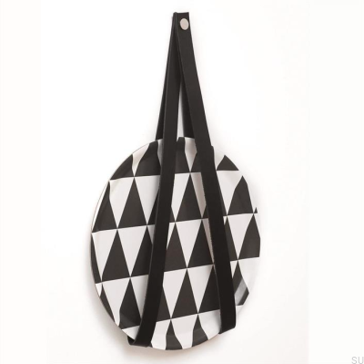Support mural 0150L Cuir Noir avec Argent