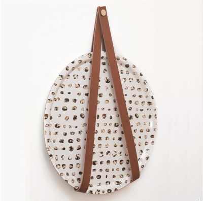 Support mural 0150L Cuir Marron avec Or
