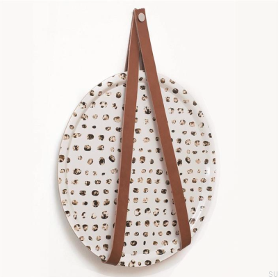 Support mural 0150L Cuir Marron avec Argent