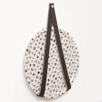 Support mural 0150L Cuir Marron Foncé avec Or