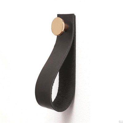 Support mural 0153L Cuir Noir avec Or