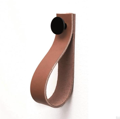 Support mural 0153L Cuir Marron avec Noir