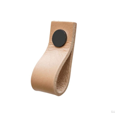 Poignée de meuble Loop Cuir Noir