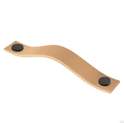 Poignée de meuble oblongue 0156L 128 Cuir avec Noir