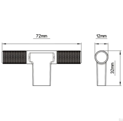 Bouton de meuble T-Bar 2509 Métal Noir