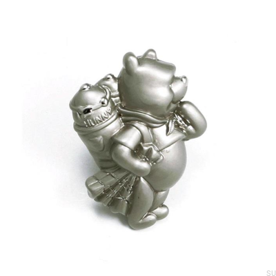 Bouton de meuble Winnie l'ourson 50x35 Nickel brossé