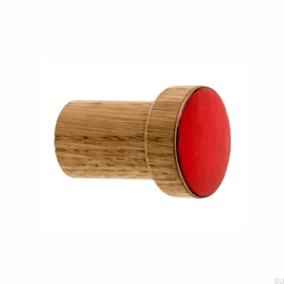 Cintre mural Simple, Bois, Émaillé, Rouge - Pétrole, Incolore Semi-mat