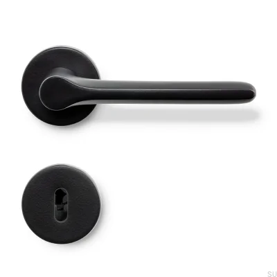 Poignée de porte en aluminium Sintra noir mat