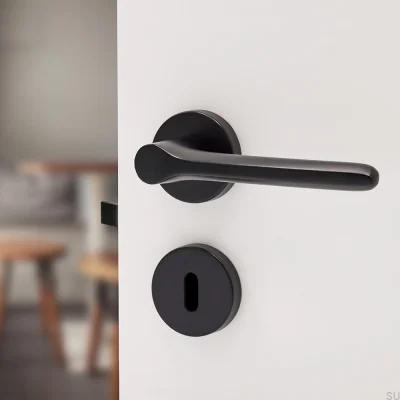 Poignée de porte en aluminium Sintra noir mat