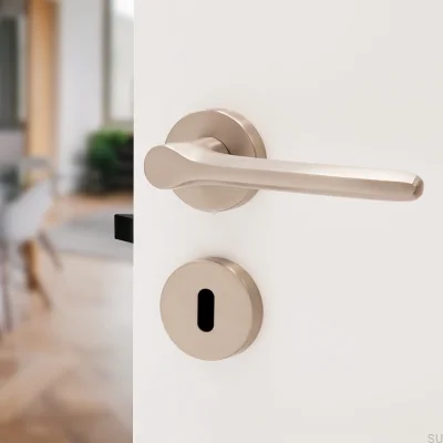 Poignée de porte Sintra en aluminium brossé argent