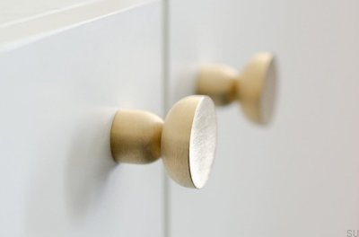 Bouton de meuble Kokeshi 3032, laiton brossé, non verni