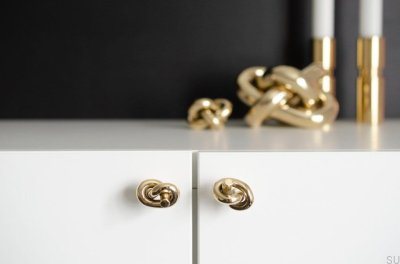 Knot 35 Bouton de Meuble Laiton Poli Non Peint