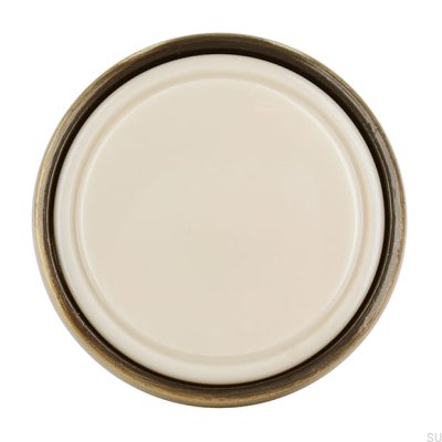 Bouton de Meuble 1971 30 Bronze Antique avec Beige