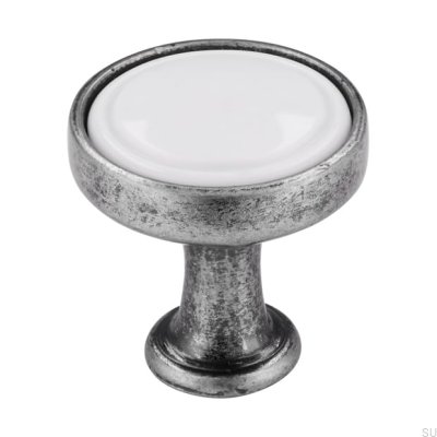 Bouton de Meuble 1971 Argent Antique