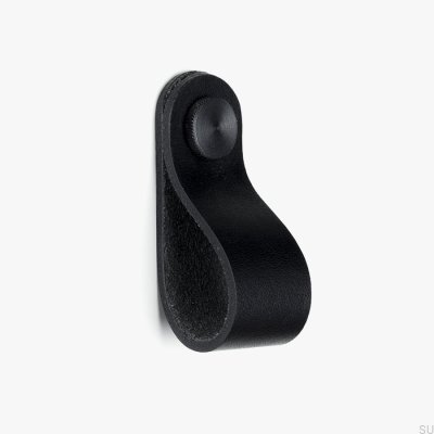 Bouton de meuble en cuir noir avec noir