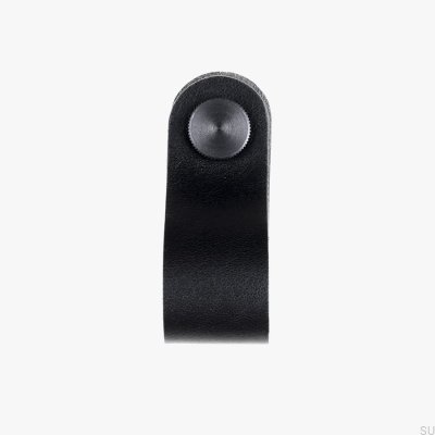 Bouton de meuble en cuir noir avec noir