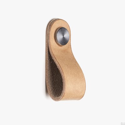 Bouton de meuble en cuir avec argent