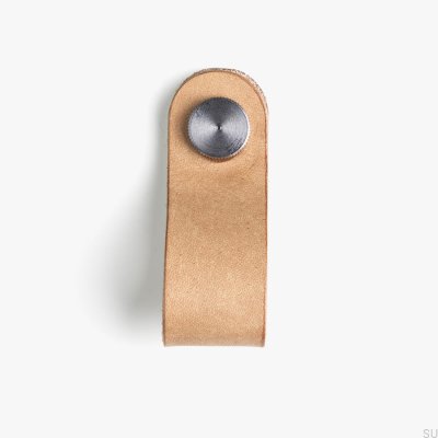 Bouton de meuble en cuir avec argent
