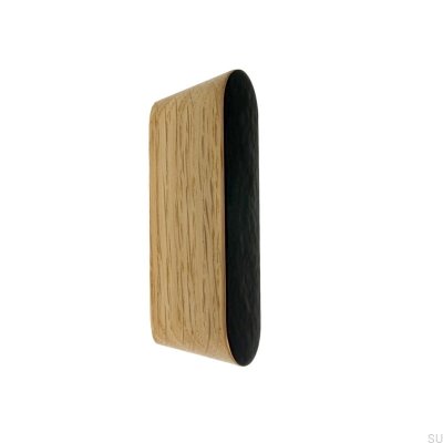 Poignée de meuble Solo Black 60 Émaillé Noir - Huile Incolore Semi-Matte