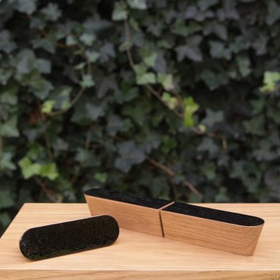 Poignée de meuble Solo Black 60 Émaillé Noir - Huile Incolore Semi-Matte