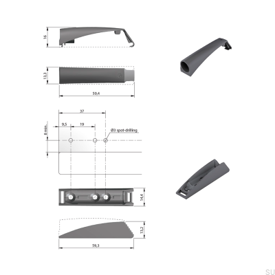 Pare-chocs K-Push 20 mm avec un aimant blanc
