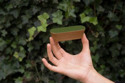 Poignée de meuble Solo Green 60 Emaillé Vert - Huile Incolore Semi-mat