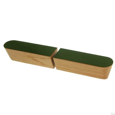 Poignée de meuble Twins Green 60 Emaillé Vert - Pétrole Incolore Semi-mat