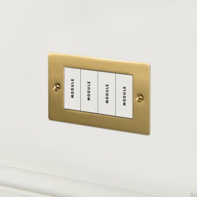 Cadre à quatre modules Euro Plate 2G, en laiton, conforme à la norme britannique