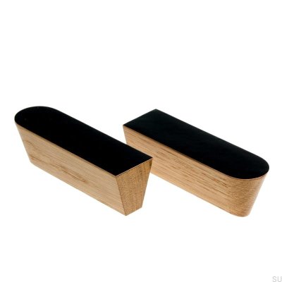Poignée de meuble Twins Noir 60 Émaillé Noir - Huile Incolore Semi-Matte