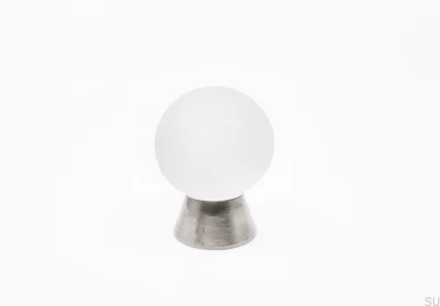 Bouton de meuble Kristall Cristal mat Nickel brossé