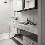 Uchwyty Pull Bar zaprezentowane na meblach łazienkowych